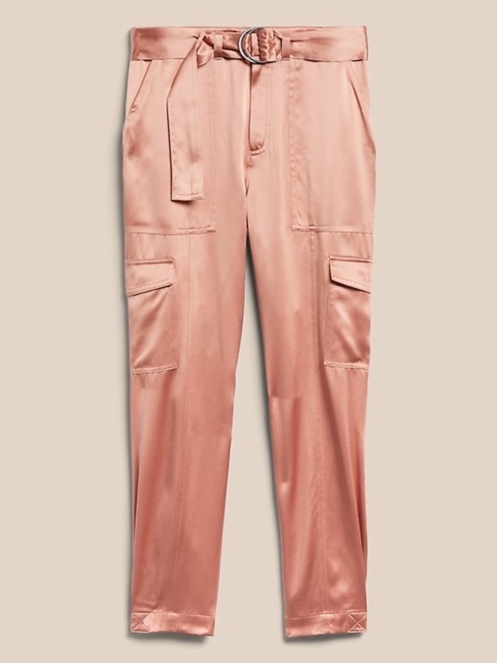 Banana Republic Allure Silk Cargo Pants in Dusty Rose WITHOUT BELT